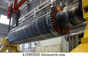 Rotor engine at a workshop Rotor engine at a workshop