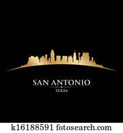 san antonio, texas, stadt skyline, silhouette, schwarzer hintergrund san antonio, texas, stadt skyline, silhouette, schwarzer hintergrund
