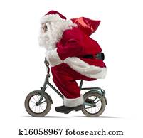 Santa claus on the bike Santa claus on the bike