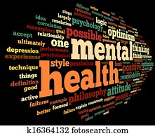 saúde mental, em, palavra, tag, nuvem