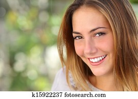 schöne frau, mit, a, whiten, perfekt, lächeln