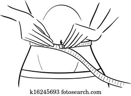 Series woman and tape - Measuring size of waist