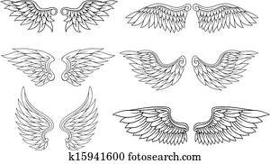 Set of eagle or angel wings Set of eagle or angel wings