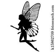 Silhouette of a fairy isolated Silhouette of a fairy isolated