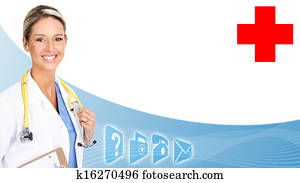 Smiling medical doctor woman.