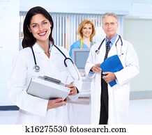 Smiling medical doctor woman.