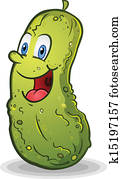 Smiling Pickle Cartoon Character