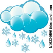 Snow And Rain Icon Snow And Rain Icon