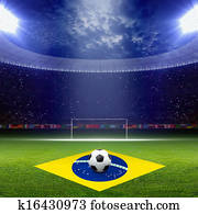 Soccer staduim, Brazil flag Soccer staduim, Brazil flag