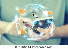 Social media, social network concept Social media, social network concept