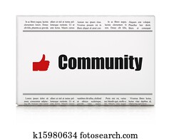 social, red, noticias, concept:, periódico, con, comunidad, y, como