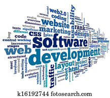 software, entwicklung, begriff, in, etikett, wolke