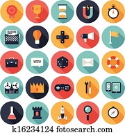 spiel, design, flache, heiligenbilder, satz spiel, design, flache, heiligenbilder, satz