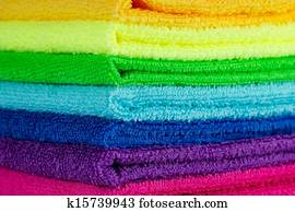 stack of colorful towels stack of colorful towels
