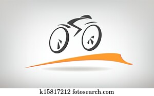 stilisiert, fahrrad, vektor, abbildung