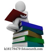 Student And Books Showing Learning Student And Books Showing Learning