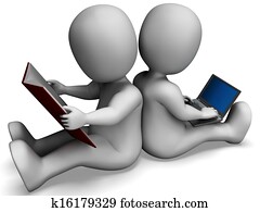 Students Studying Shows Book Or Online Learning Students Studying Shows Book Or Online Learning