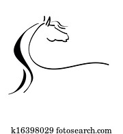 stylized, desenho, de, um, cavalo