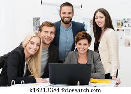 Successful multiethnic business team