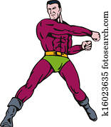 Super Hero Punching Retro Super Hero Punching Retro