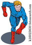 Super Hero Running Retro Super Hero Running Retro