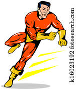 Super Hero Running Retro Super Hero Running Retro