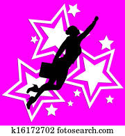 Superhero Business Woman Pop Art Superhero Business Woman Pop Art