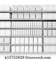 Supermarket Shelves With Generic Products Front Close