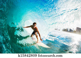 Surfer Gettting Barreled Surfer Gettting Barreled