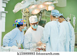 surgeons team at operation