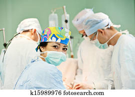 surgeons team at operation