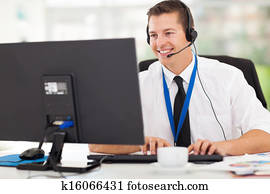 technical support operator working on computer technical support operator working on computer