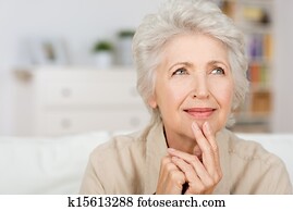 Thoughtful senior lady