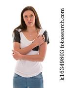  Uncertain and shy woman