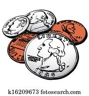 US Dollar coin - Hand drawn