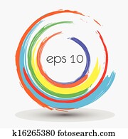 Vector colorful circle brush paint 