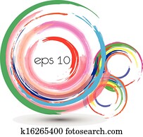 Vector colorful circle brush paint 