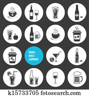 Vector Drinks Icons Set Vector Drinks Icons Set