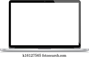 Clip Art of Laptop outline vector illustration k1570889 - Search