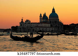 Venice, Italy. Gondola on Grand Canal at sunset Venice, Italy. Gondola on Grand Canal at sunset
