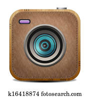 Vintage light brown leather camera Vintage light brown leather camera