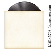 vinyl record disc LP in paper sleeve isolated