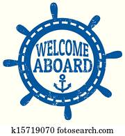 Welcome aboard stamp Welcome aboard stamp