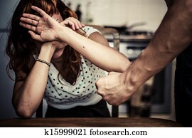 Woman covering her face in fear of domestic violence Woman covering her face in fear of domestic violence