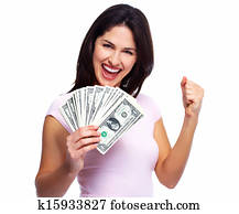 Woman holding money