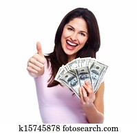 Woman holding money