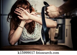 woman in fear of domestic violence