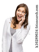 Woman speaking on cell phone