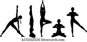 Yoga silhouette set
