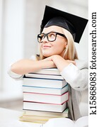 študent, do, graduation cap